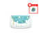 Handmade Double Glass Cat Food Bowl(Mint Green Interior Paw Shaped) Anti-Skid mat is included
